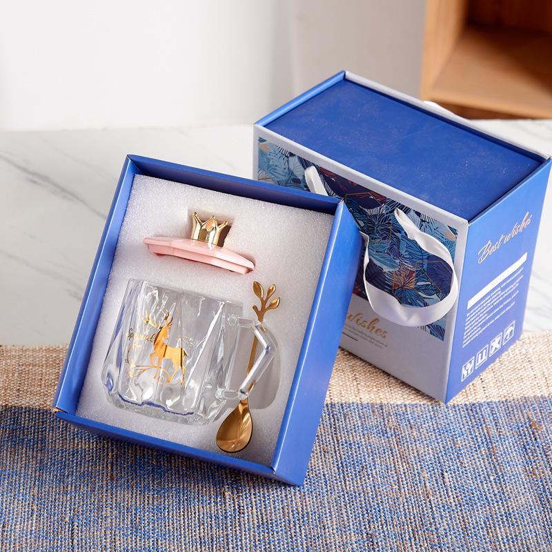 Ceramic 55° Temperature-Control Mug Set with Lid & Gift Box
