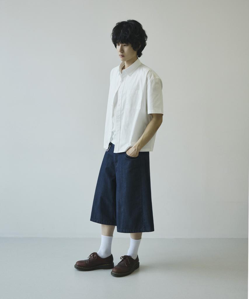SIGNATURE Summer Oxford Crop Half Shirt [White]