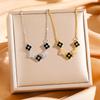 Four-leaf Clover Titanium Steel Necklace Accessible Luxury Classy Sense of Necklace Fashion Design Sense Clavicle Chain Jewelry