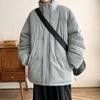 Winter Solid Color Thickened Stand-up Neck Cotton-padded Jacket Men's American Retro Loose and Versatile Cotton-padded Jacket Casual Bread Jacket