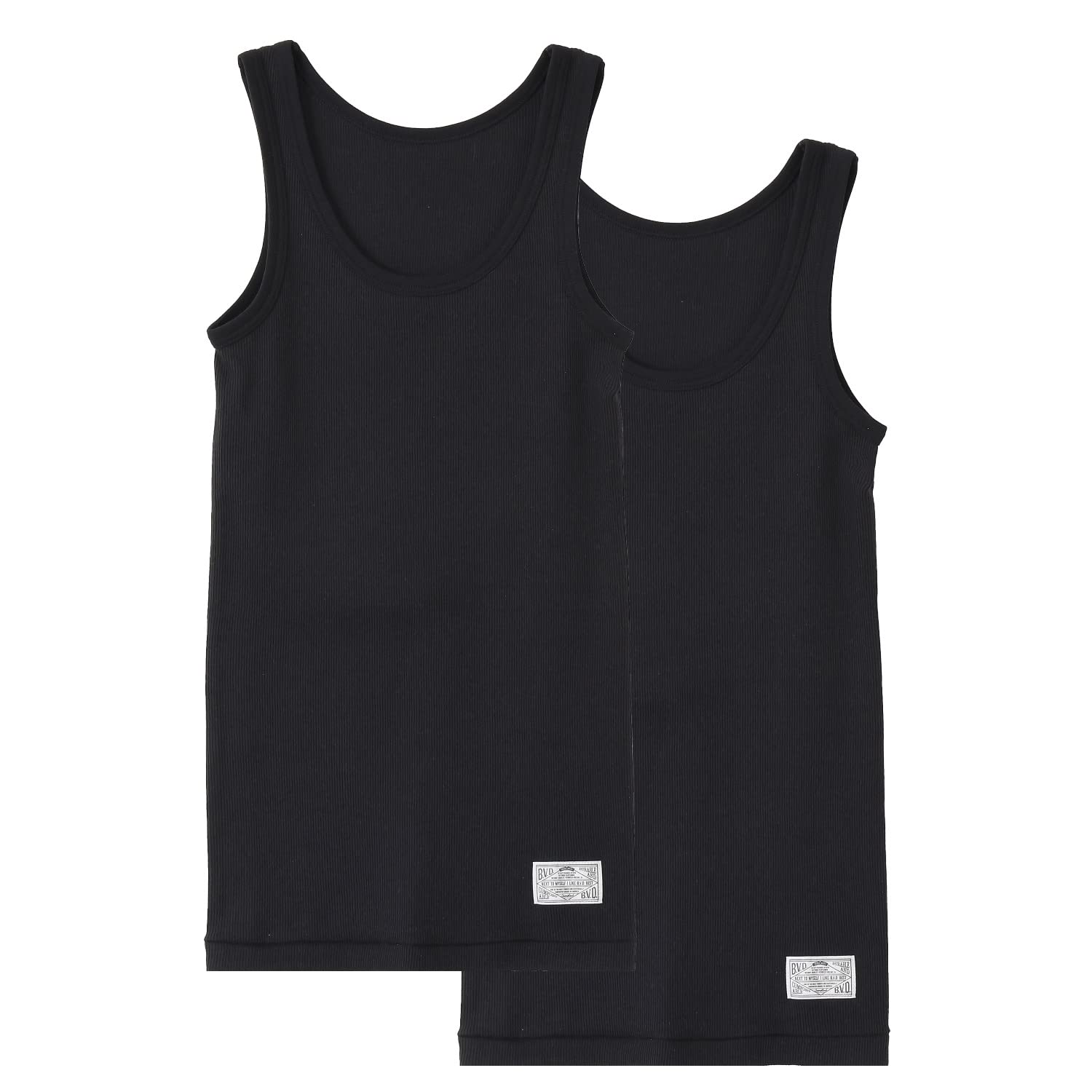 

Повседневный комплект из черной ребристой майки [BVD] Майка, Верх, 2, Женский,