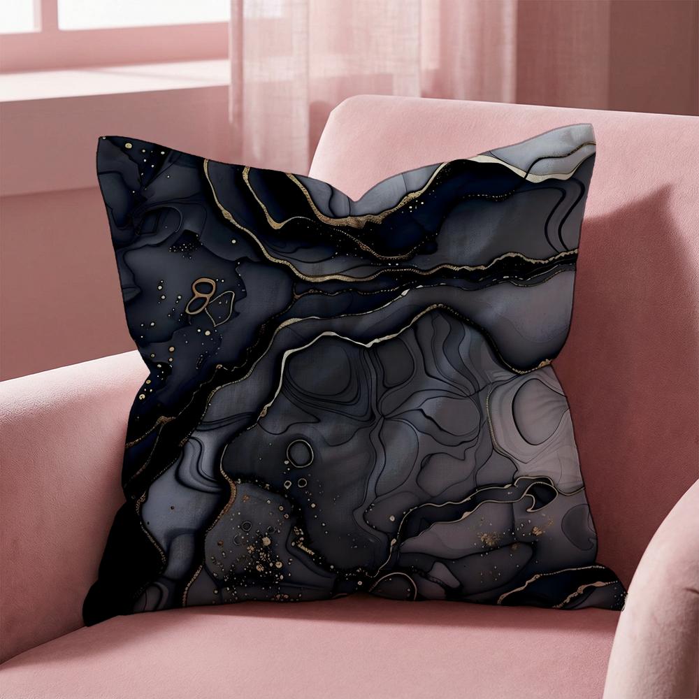 Minimalist Marble Patterned Cushion Cover Multi-Scene Pillow Cover for Home & Car - Reversible, Soft & Durable for Daily Use