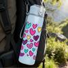 1PC Purple Pink Heart Confetti Pattern 750ml Color Plastic Sports Water Bottle Leakproof Flip Straw Lid Suitable for Sports Office Home Use