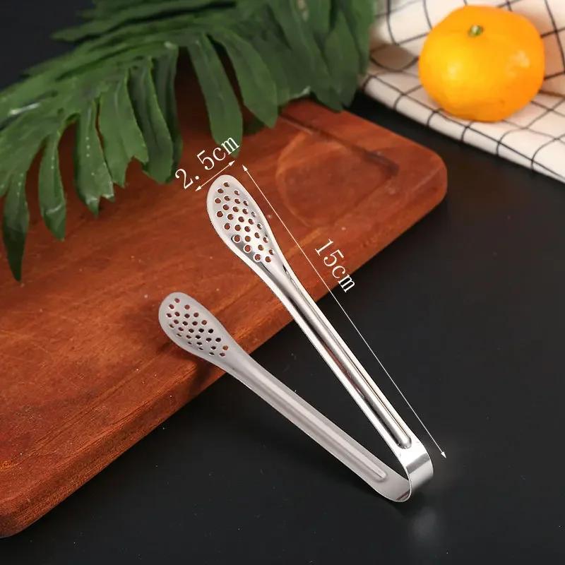Dropshipping Stainless Steel Non-stick Kitchen BBQ Tongs Smart Grill Meat Food Clip Cooking Clamp Gold/Silver Accessories