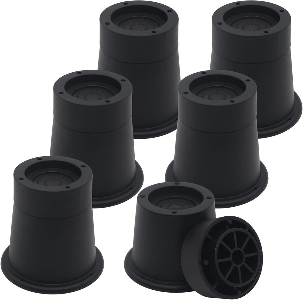 Mini Round Furniture Riser Pad - Rubber Bottom with Spike Top for Washing Machine, Bed Leg and Furniture Height Increase