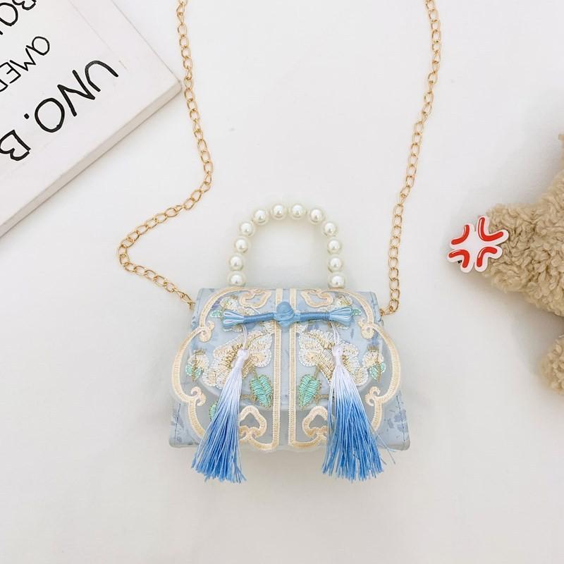 Double Pearl Knot Princess Crossbody Bag Cute Coin Purse Suitable Playing For