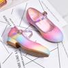 Girls' Leather Princess Shoes 2025 Children's Shoes Round-Toe Soft-Sole Girls High Heel Princess Crystal Party Dance Shoes