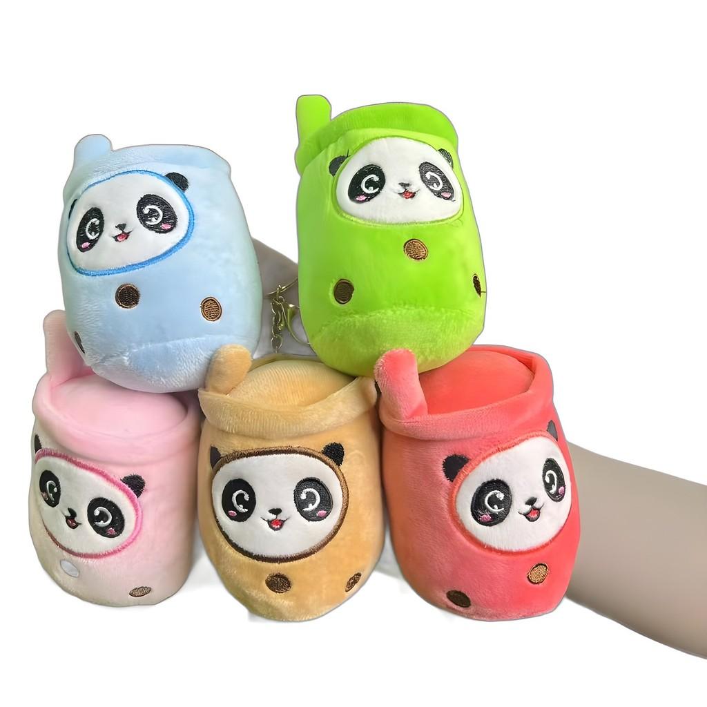 Adorable Panda Plush Cup Keychain Doll Soft Toy For Girls Birthday Gift Cute Accessory