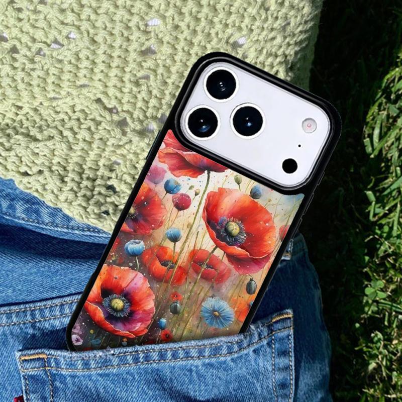 Colourful Flower Painting Art Phone Case Cover for IPhone 11 12 13 14 15 16e 17 Pro Max Coque for IPhone 17 Air