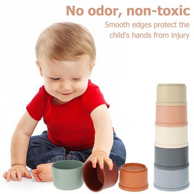 8Pcs Stacking Cup Toys for Kids Multifunctional Nesting Cup Toy Education Develop Building Cup Toy Color and Size Recognition