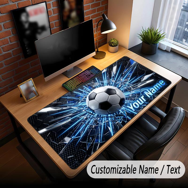 Soccer Theme Custom Mouse Pad Personalized With Name Text Customized Desk Mat For Office Home Decor