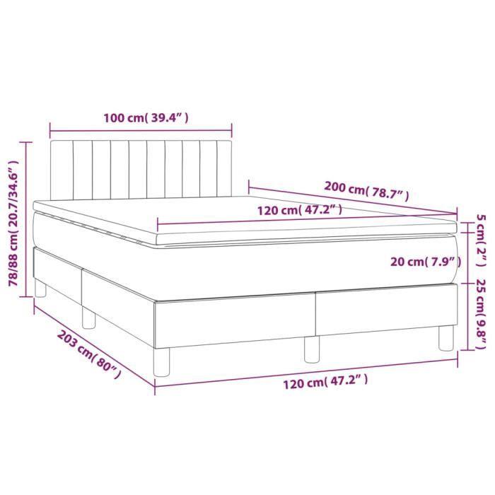 3141418 vidaXL Divan Bed with Mattress Pink 120x200 Cm Velvet