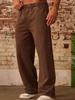 YOUNGLA Men's Heavyweight Cotton Sport Pants - Casual Loose Fit, Puff Print, Ideal for Autumn/Winter.