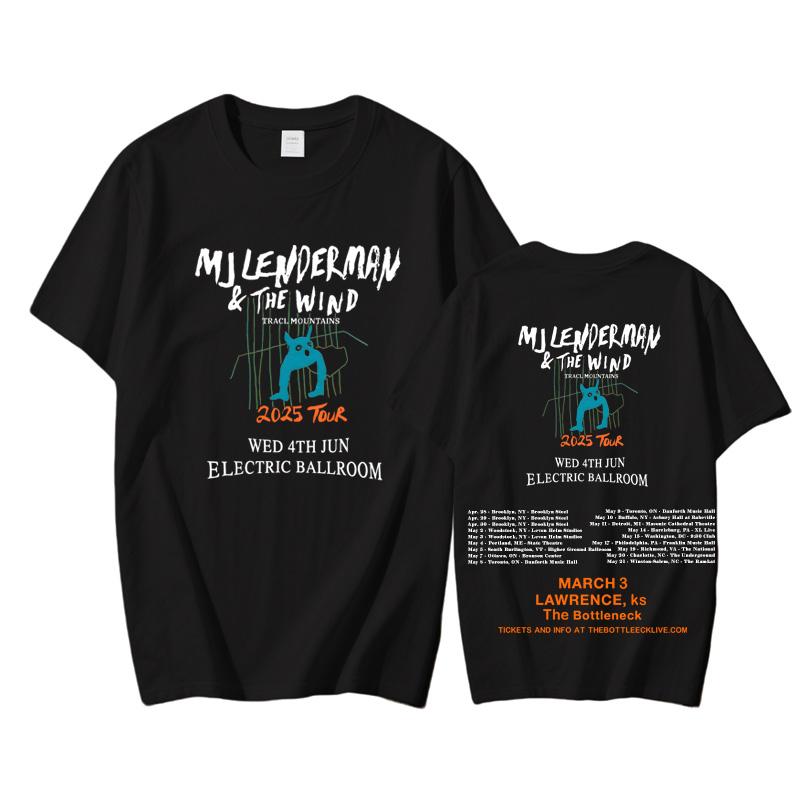 

MJ Lenderman Tour Graphic T Shirt Summer Hip Hop Tee-shirt Short Sleeve 100%Cotton O-neck Clothing XXL червоний