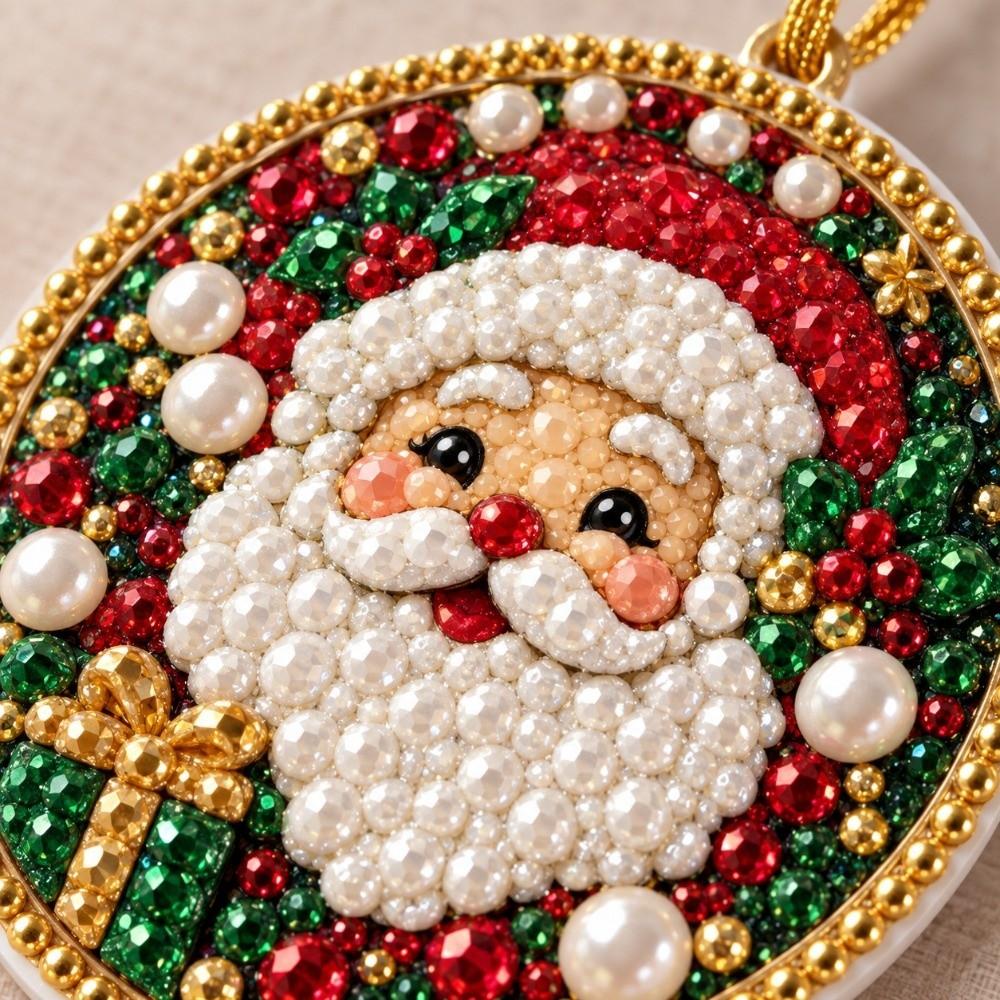 12pcs Christmas Hanging Ornaments Acrylic Board Rhinestone Decoration Set Fireplace Wreath