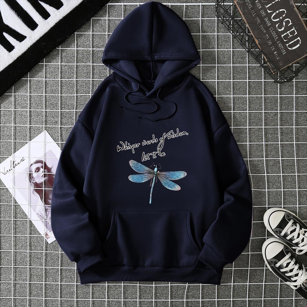 Dragonfly print Hooded Sweatshirts for Spring and Autumn 6813