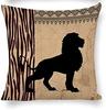 Afrikanisches Tier Outdoor Dekokissenbezug 40*40cm Zebra-Muster und Leoparden-Muster Quadratisches Leinen-Kissen-Set für Wohnzimmer Sofa