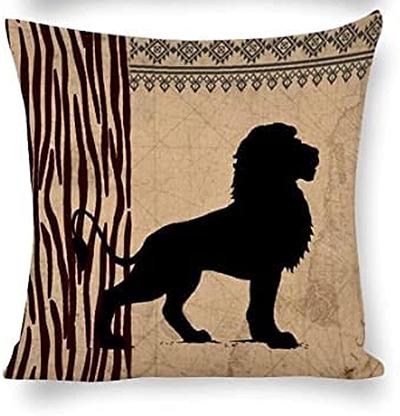 Afrikanisches Tier Outdoor Dekokissenbezug 40*40cm Zebra-Muster und Leoparden-Muster Quadratisches Leinen-Kissen-Set für Wohnzimmer Sofa