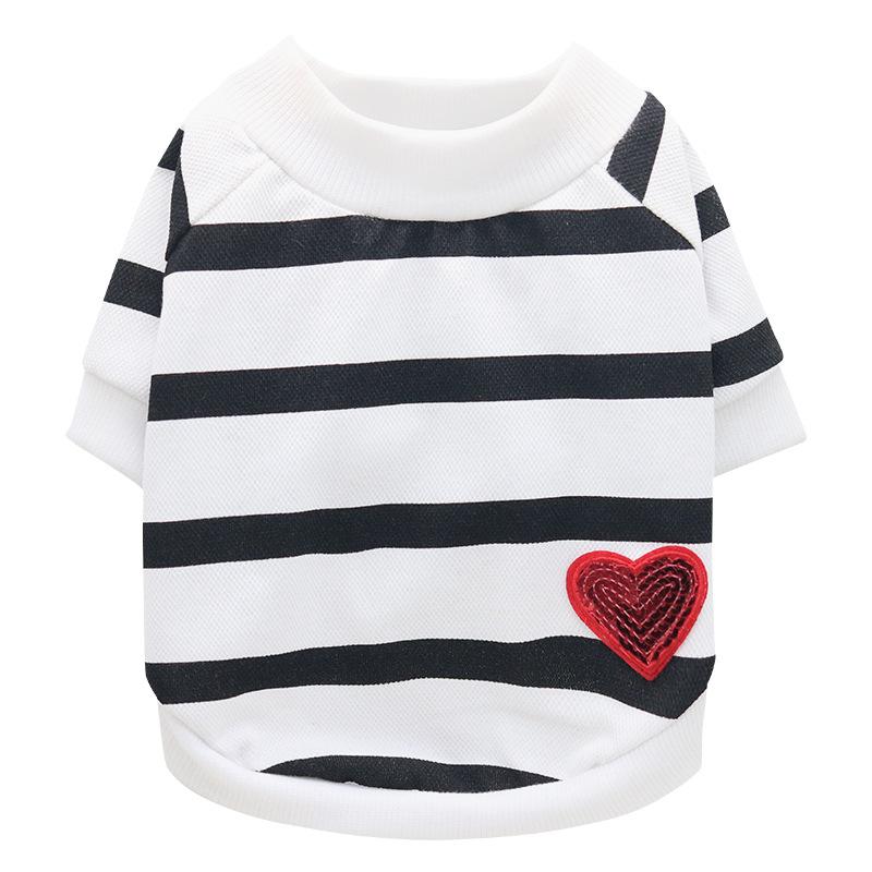 

Dog Striped Heart Vest Pets Clothes Summer Puppy Coat T Shirts Cat Gift Costume White,XS