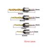 4Pcs HSS Titanium Countersink Drill Bit Set Drill Press Set Chamfer Reamer 3mm 4mm 5mm 6mm
