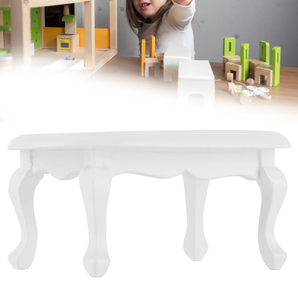 Mini Coffee Table 1:12 Teatable Miniature Furniture Model Dollhouse Decorations Accessories White