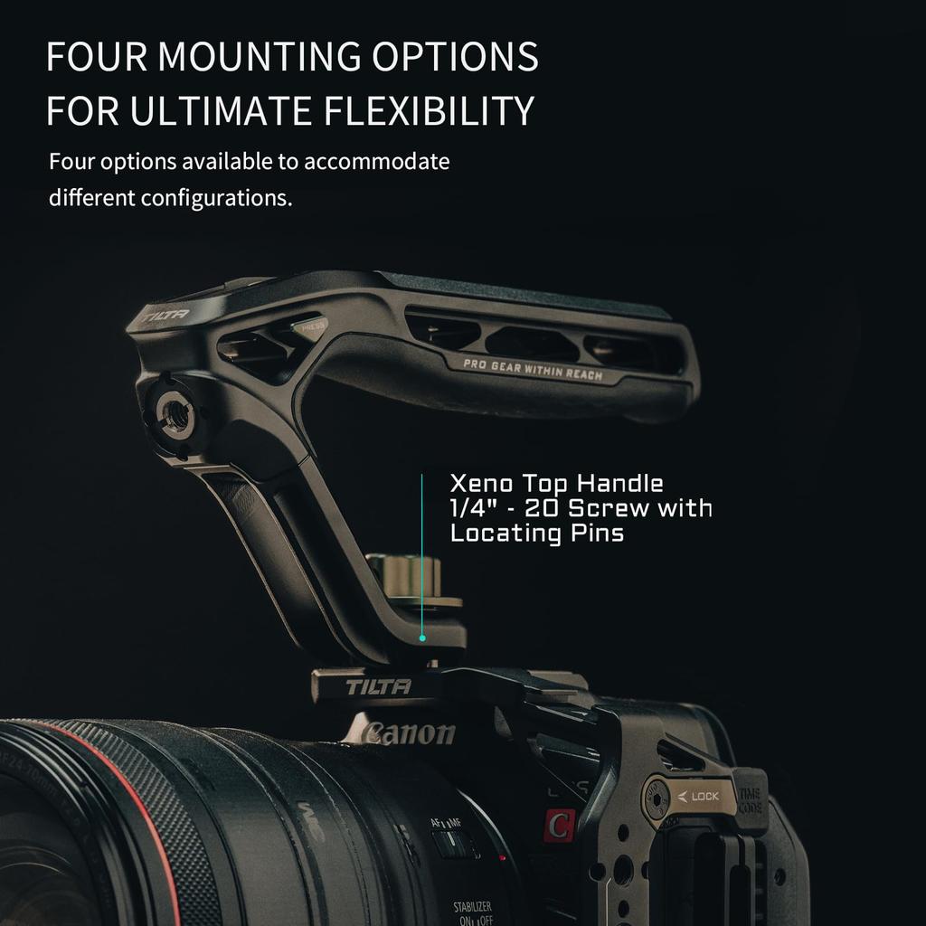 TILTA Xeno Top Handle with NATO Compatible with Tilta Camera Cages and NATO Attachments Titanium Gray Mount, - (TA-XTH3-TG)