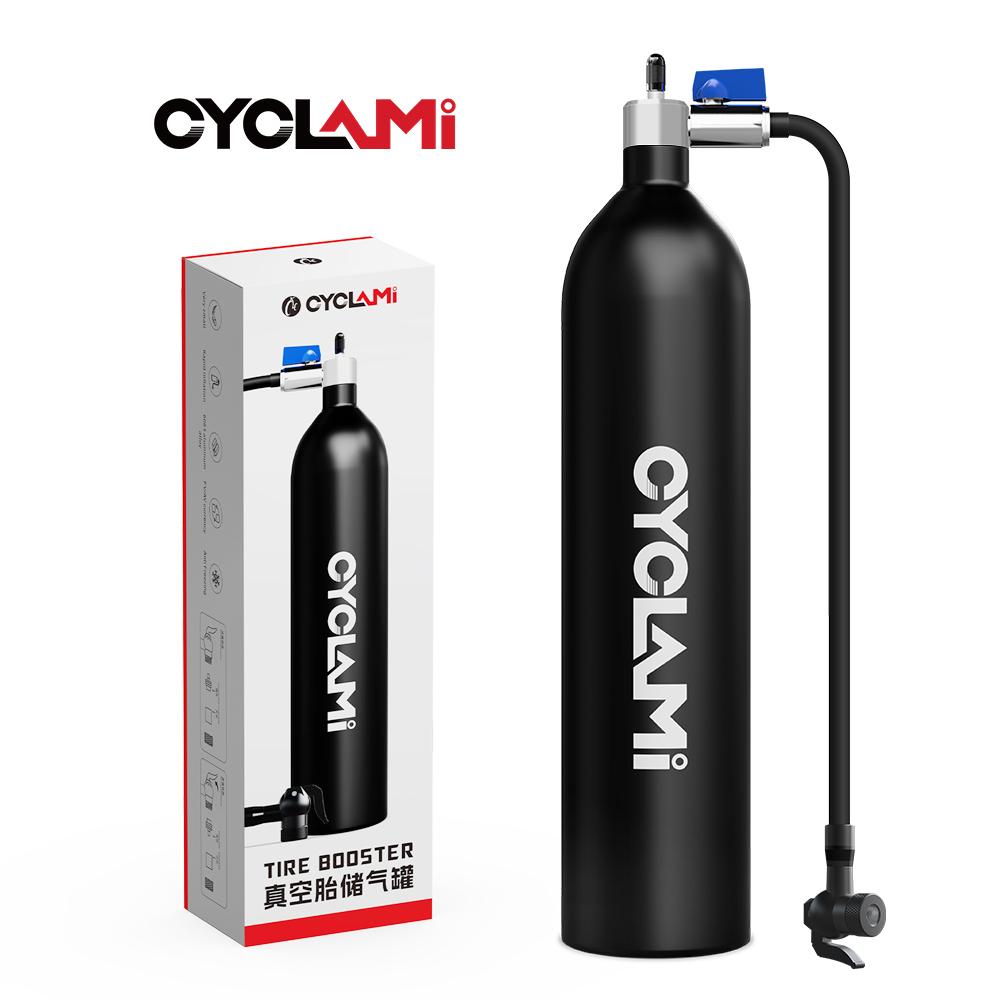 CYCLAMI Aluminum Alloy 1.3L MTB Road Inflator Tyre Air bottle Tire Booster With Valve Gas Cylinder For Bike Vacuum Tubeless Tire Tire Booster