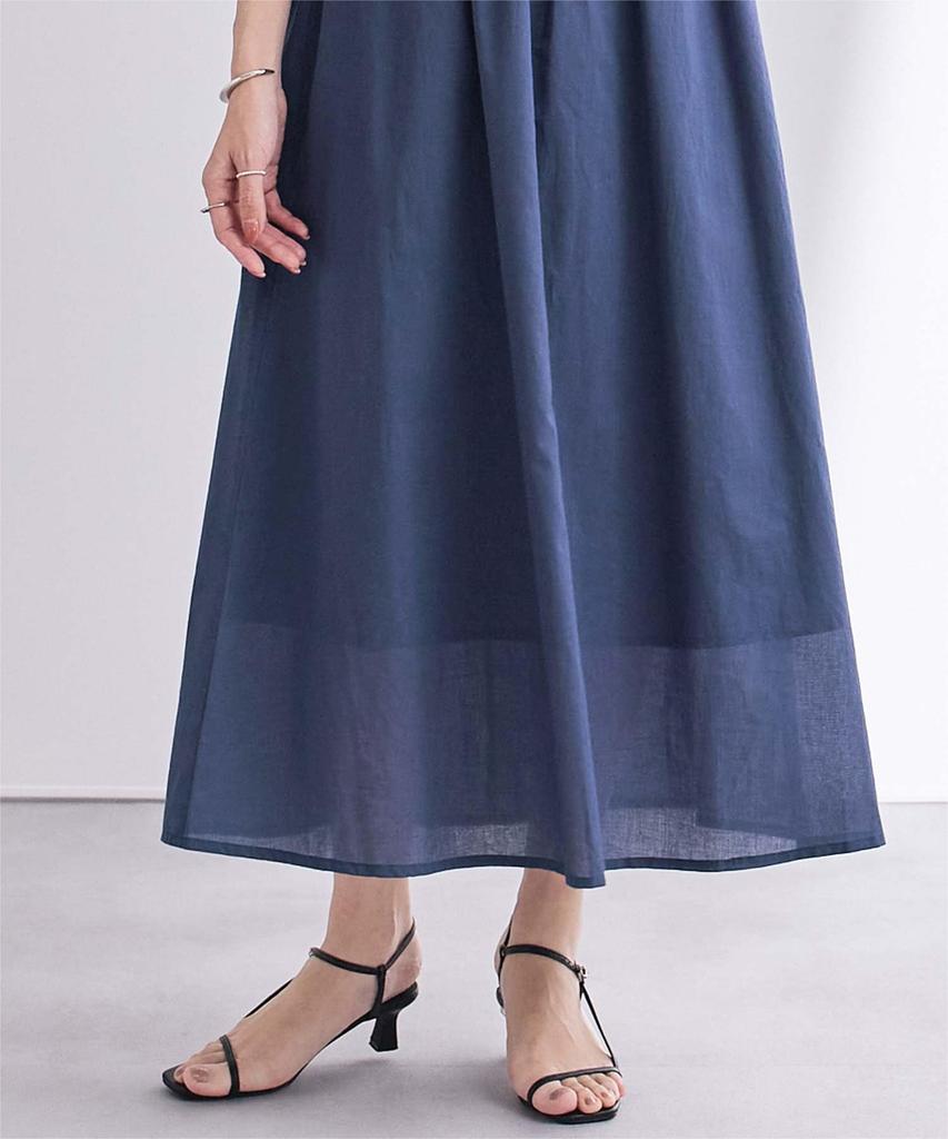 Dein Quadratischer Ausschnitt Französischer Ärmel Kleid BFXU1847 Klein Marineblau Hohe Taille Damen