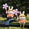 Adorable Rabbit Windmill Bamboo Dragonfly Dashboard Ornament for Scooters, Cars, Bikes, and Motorcycles.