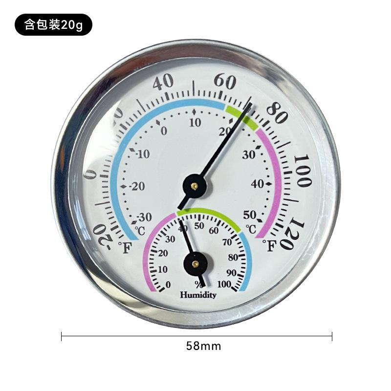 Mini Analog Hygrometer Thermometer Aluminum Alloy Case Plastic Base Lens