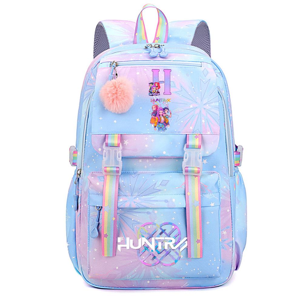 Niedlicher K-Pop Dämonenjäger Aufdruck Große Kapazität Wasserdichter Rucksack Teenger Schüler Mädchen Junge Schultasche Buchtasche Damen Reisetasche