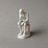 Abstract Thinker Ornament 3D Printed Matte White Sculpture Living Room Sculpture for Desktop