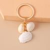 Cute Summer Beach Shell Keychain Pearl Key Ring for Women Girls Handbag Pendants DIY Handmade Jewelry Gifts