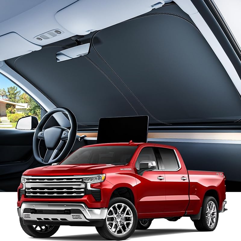 REEVAA 2025 Upgraded Tesla Model 3 Highland Sunshade Windshield [Tailored Fit, 99% Sun Protection] Foldable And Easy-Use Sunshade Accessories With