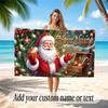 Christmas Theme Quick Dry Beach Towel Custom Name Text Print Large Sand Resistant Towel Beach Vacation