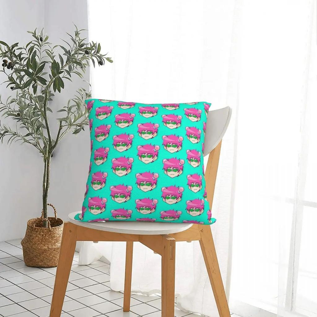 Chibi Saiki Anime Pillow Case Cushion Cover Awesome Polyester Decorative Pillowcase for Car