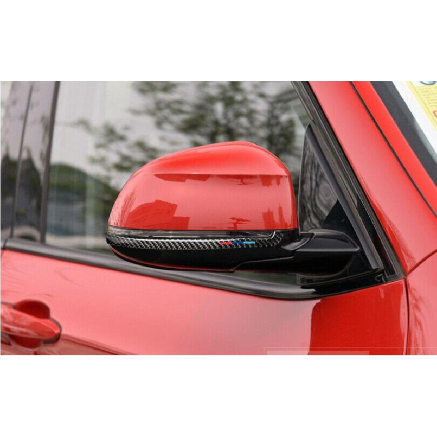 For BMW X5 X6 2014-18 Real Carbon Fiber Exterior Rear View Mirror Strip Trim 2pc