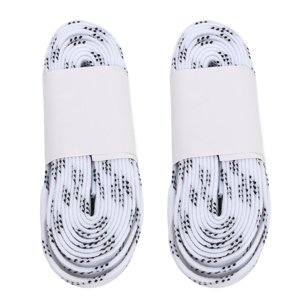 2 Pary Woskowane Sznurowadła do Łyżew Hokejowych Formowana Końcówka Wodoodporne Zapobiegające Śniegowi Sznurowadła do Łyżew Figurowych dla