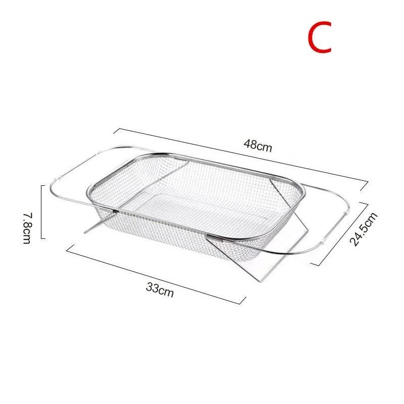 Nerūsējošā tērauda izvelkamais notekas grozs Mājas dārzeņu mazgāšanas grozs Augļu dārzeņu filtru grozs Virtuves izlietnes notekas statīvi
