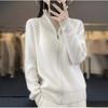 Spring Autumn and Winter Cardigan Women's Stand-up Collar Zipper Cardigan Thickened Cardigan Jacket Knit Sweater with Lazy Style
