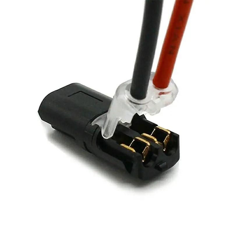 20/50/100Pcs Led Strip Lights Connectors 18-24AWG Double Wire Plug-in Connector Led Light Strip Connectors 2 Pin Low Voltage