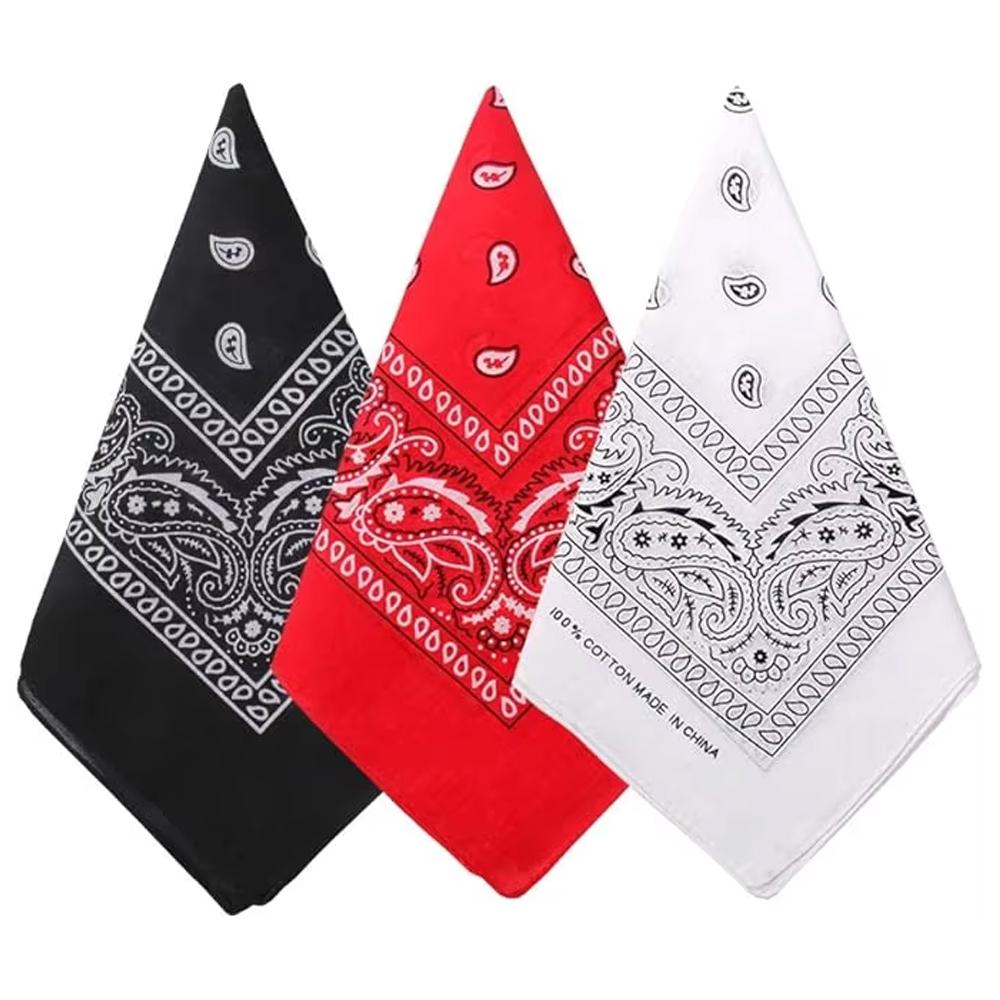 Hip Hop Kovbojský Paisley Šátek Velký bandana hlava Čtvercový šátek Muži Ženy 55x55cm Černá Červená Bílá