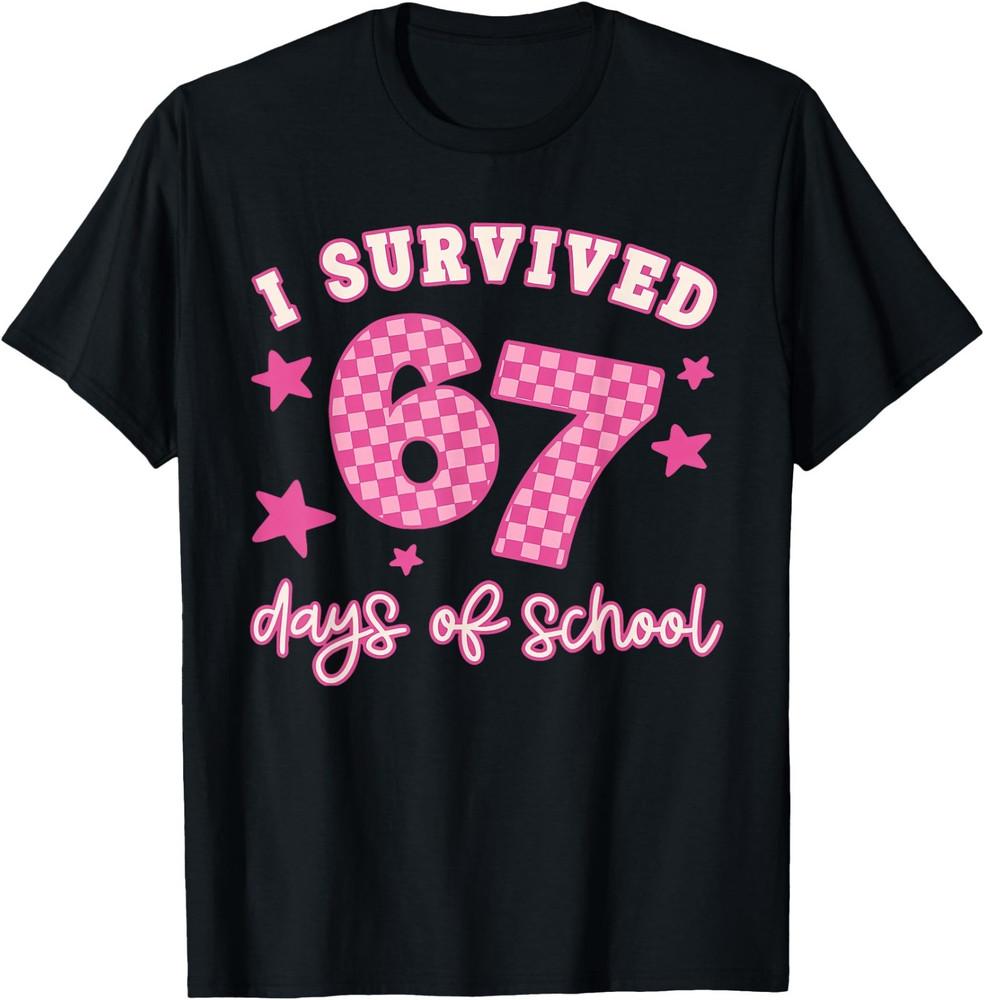 

I Survived 67 Days Of School Teachers Students Meme Adult Kid T-Shirt,Unisex Tee 4XL