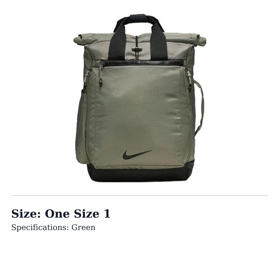 Nike Polyester Handbag Backpack Unisex Green BA5538-004