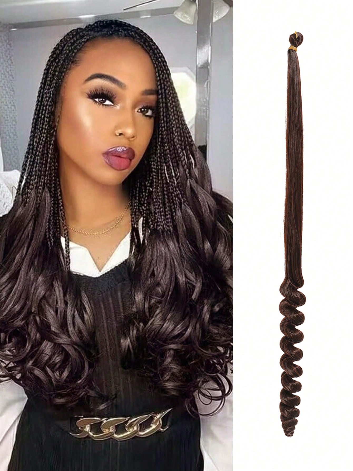 

Косы, вязанные крючком волосы для женщин, вязанные крючком косы в стиле бохо с вьющимися концами, предварительно заплетенные косы в стиле бохо, синтетические накладные волосы 20inch