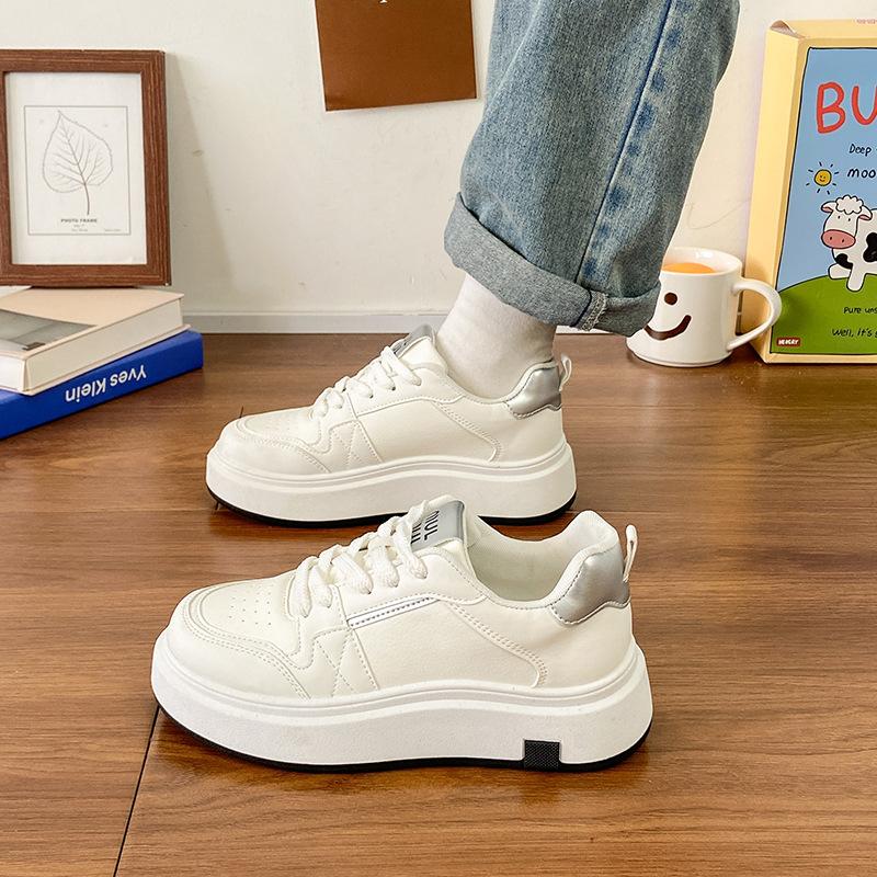 Fashion New Breathable Little White Shoes 2025 Spring and Autumn Height Increase Platform Casual Korean Version Wear-resistant Ins Tide College Boar