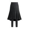 Winter Culottes Elastic High Waist Solid Color Versatile Skirt Leggings Combo Solid Color Thickened Warm Skirt Leggings