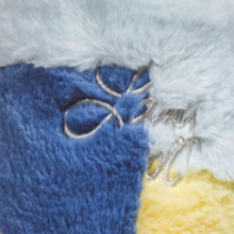 Daiso Vyšívané Pantofle s Fur Point do Obývacího Pokoje 230 250 Mm Modré