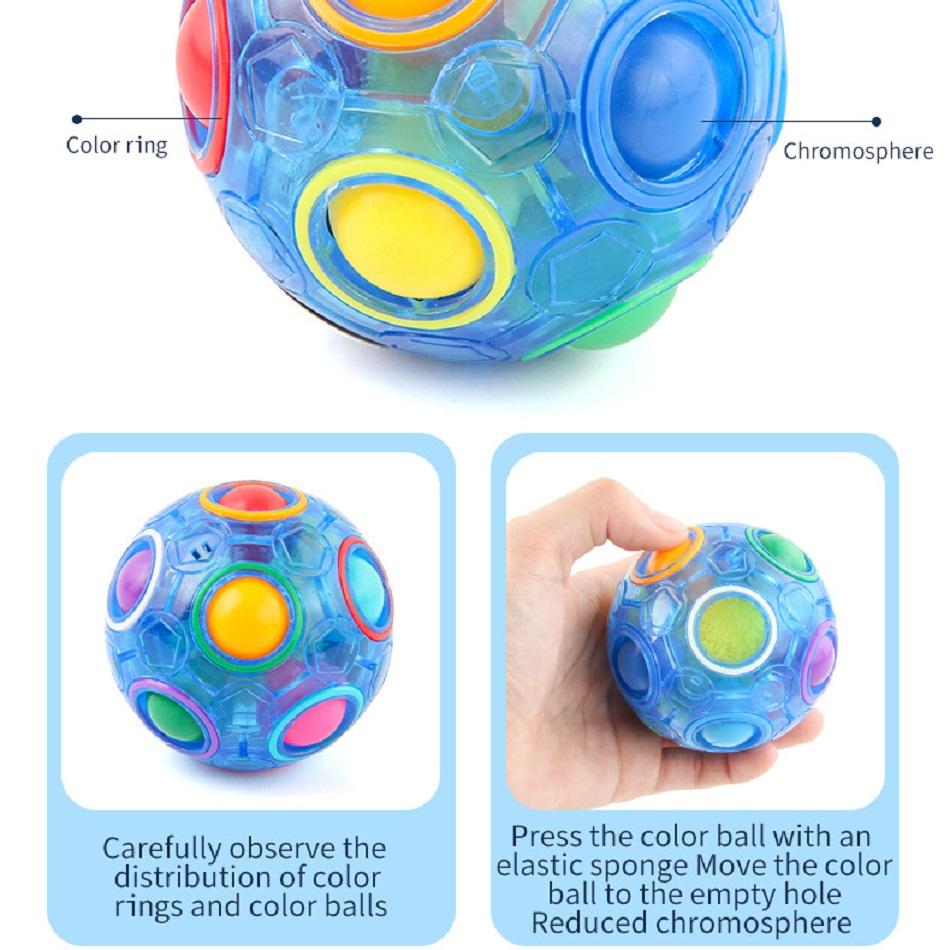 Creative Unique Magic Rainbow Ball Puzzle Relieving Toys 12 Hole Rainbow Ball Press Fun Ball Anti Anxiety Stress Relieving Toys