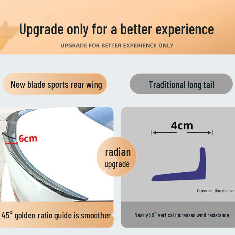 Universal Punch-Free Carbon Fiber Car Spoiler Wing